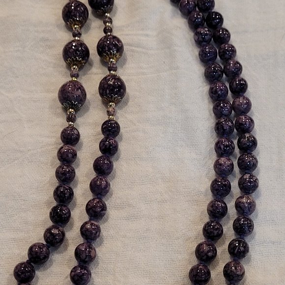 Vintage Beaded "Stone" Necklace - Picture 5 of 10